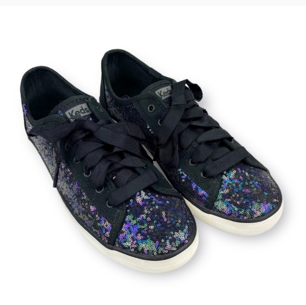 🆕Keds Kickstart Dream Foam Black Purple Iridescent Sequin Sneakers Women Sz 10